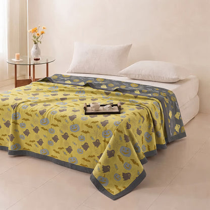 Reversible Halloween Pumpkin Ghost Cotton Blanket - image 16