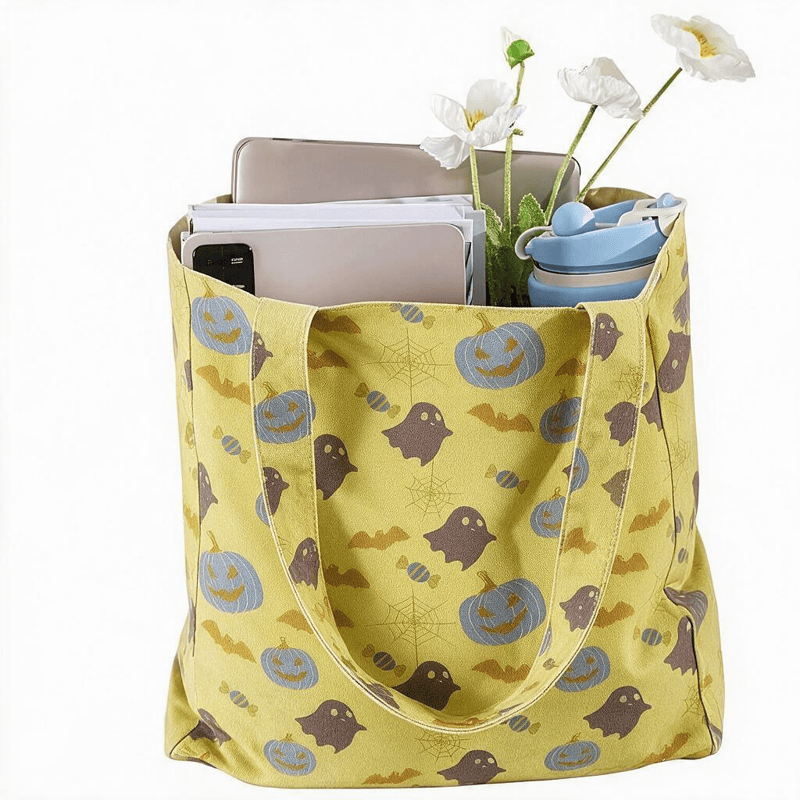 Multi‑Color Halloween Ghost Cotton Tote Bag - image 7
