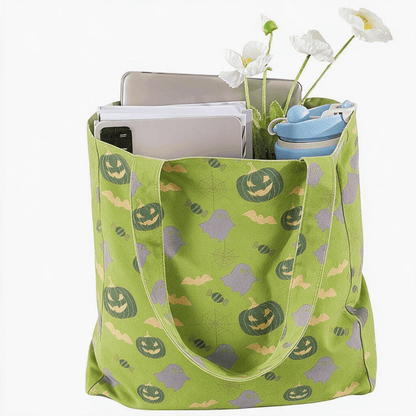 Multi‑Color Halloween Ghost Cotton Tote Bag - image 13