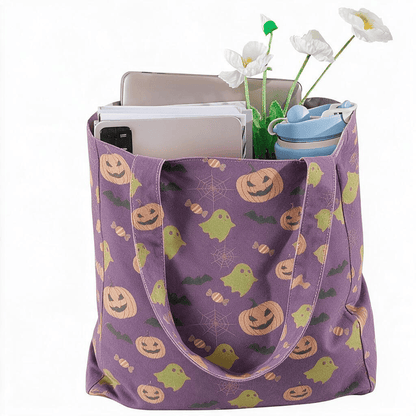Multi‑Color Halloween Ghost Cotton Tote Bag - image 19