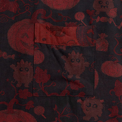 Red-Black Halloween Monster Cotton Kimono Robe - image 9
