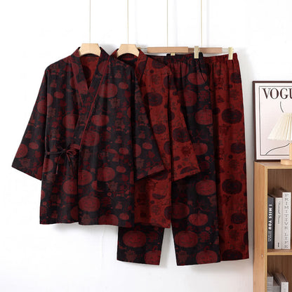 Halloween Pumpkin Cotton Kimono Pajama Set - image 7