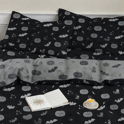 Halloween Pumpkin Bat Cotton 4-piece Duvet Bedding Set - image 6