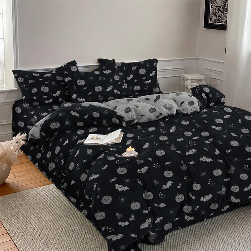 Halloween Pumpkin Bat Cotton 4-piece Duvet Bedding Set - image 2