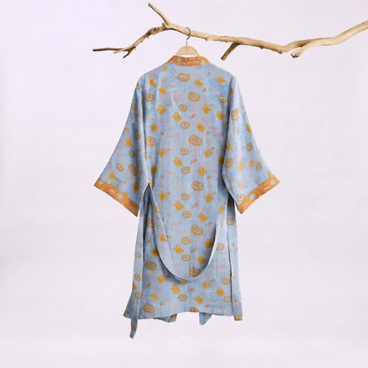 Multi‑Color Pumpkin Halloween Cotton Kimono Robe - image 6