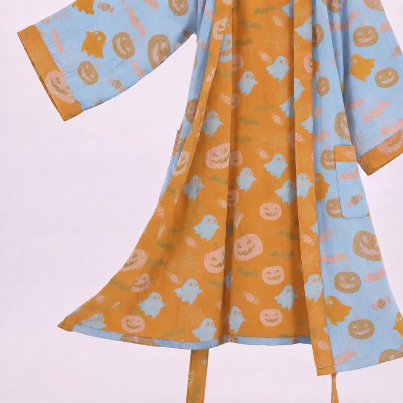 Multi‑Color Pumpkin Halloween Cotton Kimono Robe - image 8