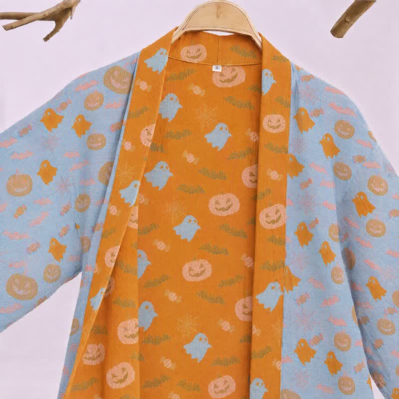 Multi‑Color Pumpkin Halloween Cotton Kimono Robe - image 7