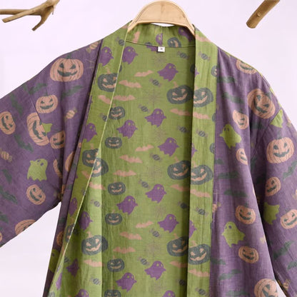 Multi‑Color Pumpkin Halloween Cotton Kimono Robe - image 32