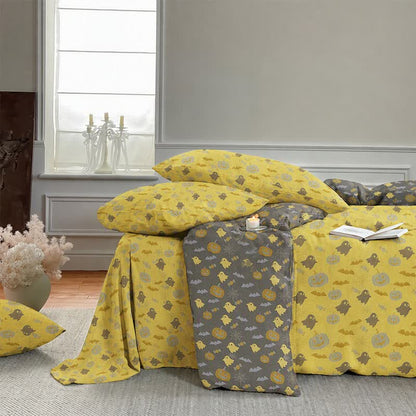 Multi‑Color Pumpkin Ghost Cotton 4-Piece Duvet Bedding Set - image 5