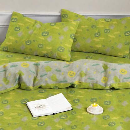 Multi‑Color Pumpkin Ghost Cotton 4-Piece Duvet Bedding Set - image 13
