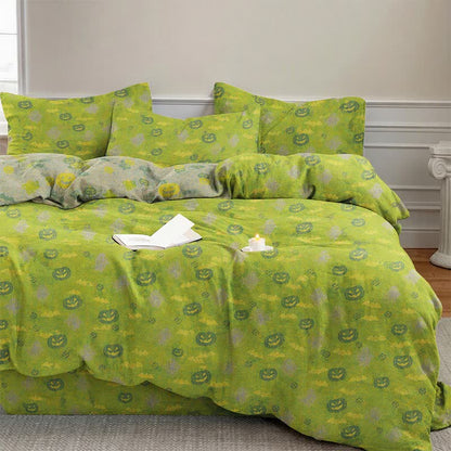 Multi‑Color Pumpkin Ghost Cotton 4-Piece Duvet Bedding Set - image 8