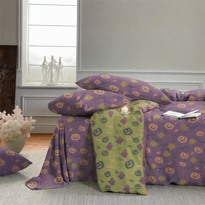 Multi‑Color Pumpkin Ghost Cotton 4-Piece Duvet Bedding Set - image 19