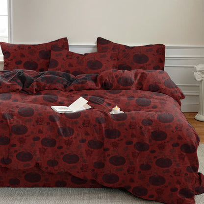 Halloween Pumpkin Monster Cotton 4-Piece Duvet Bedding Set - image 1