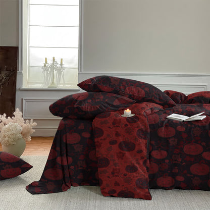 Halloween Pumpkin Monster Cotton 4-Piece Duvet Bedding Set - image 15