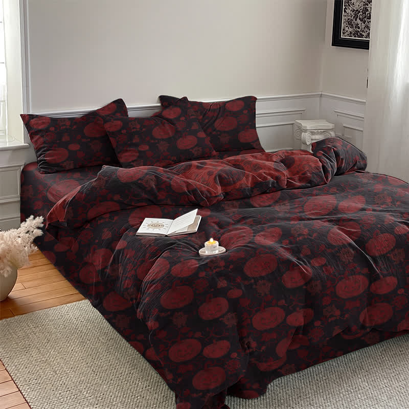 Halloween Pumpkin Monster Cotton 4-Piece Duvet Bedding Set - image 12