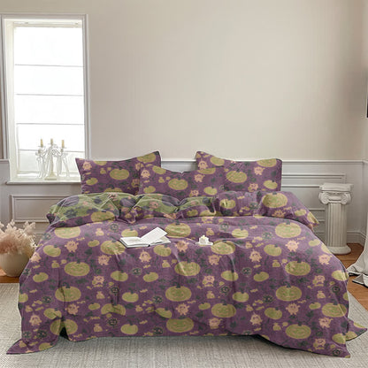 Halloween Pumpkin Monster Cotton 4-Piece Duvet Bedding Set - image 22