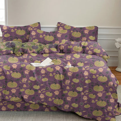 Halloween Pumpkin Monster Cotton 4-Piece Duvet Bedding Set - image 19