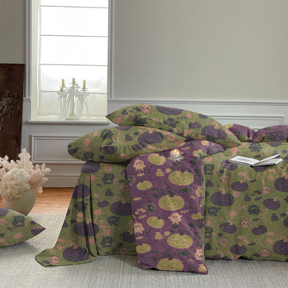 Halloween Pumpkin Monster Cotton 4-Piece Duvet Bedding Set - image 33