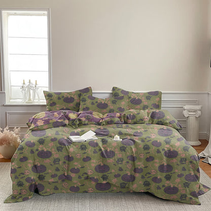 Halloween Pumpkin Monster Cotton 4-Piece Duvet Bedding Set - image 31