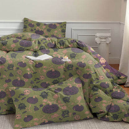 Halloween Pumpkin Monster Cotton 4-Piece Duvet Bedding Set - image 34