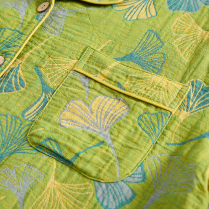 Nature‑Inspired Ginkgo Leaf Cotton Loungewear Set - image 6