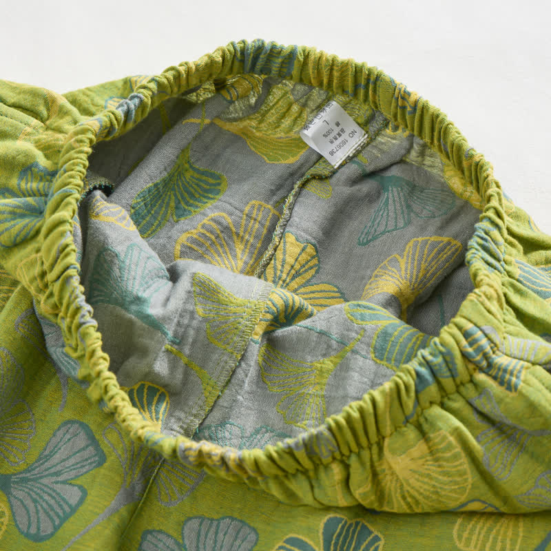 Nature‑Inspired Ginkgo Leaf Cotton Loungewear Set - image 11