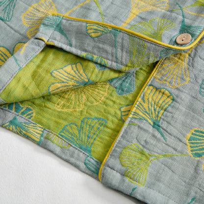 Nature‑Inspired Ginkgo Leaf Cotton Loungewear Set - image 17