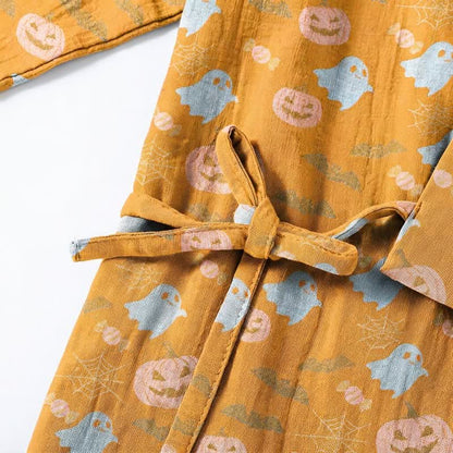 Halloween Ghost Pumpkin Cotton Kimono Pajama Set - image 7