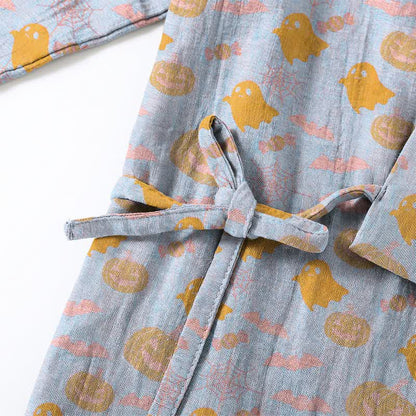Halloween Ghost Pumpkin Cotton Kimono Pajama Set - image 15