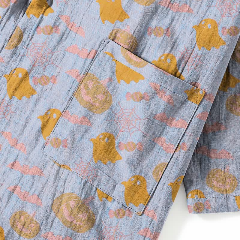 Halloween Ghost Pumpkin Cotton Kimono Pajama Set - image 14