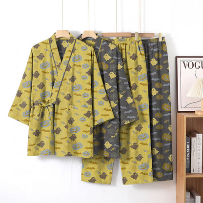 Halloween Ghost Pumpkin Cotton Kimono Pajama Set - image 17