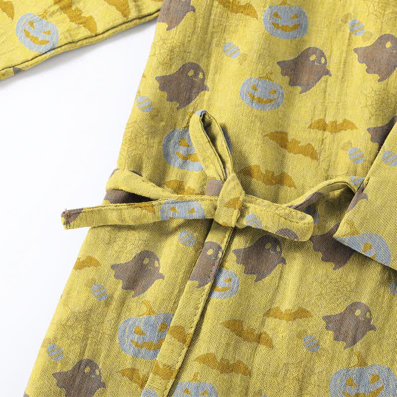 Halloween Ghost Pumpkin Cotton Kimono Pajama Set - image 23