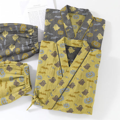 Halloween Ghost Pumpkin Cotton Kimono Pajama Set - image 21
