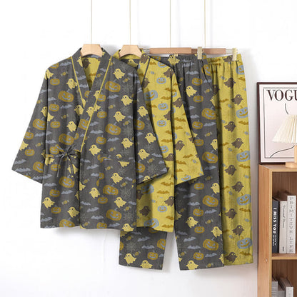 Halloween Ghost Pumpkin Cotton Kimono Pajama Set - image 25