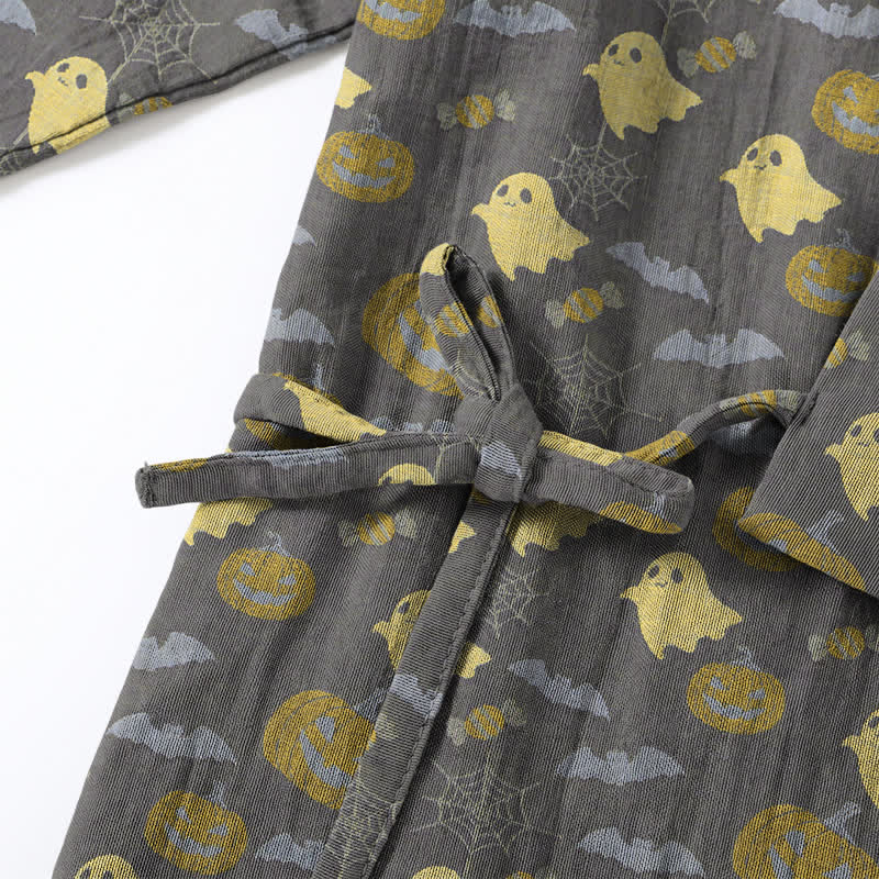 Halloween Ghost Pumpkin Cotton Kimono Pajama Set - image 31