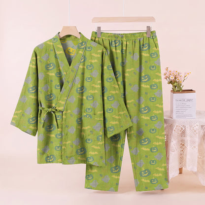Halloween Ghost Pumpkin Cotton Kimono Pajama Set - image 34