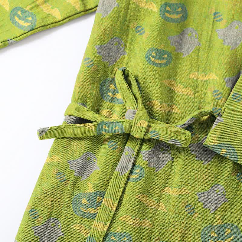 Halloween Ghost Pumpkin Cotton Kimono Pajama Set - image 39