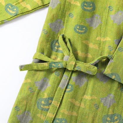 Halloween Ghost Pumpkin Cotton Kimono Pajama Set - image 39