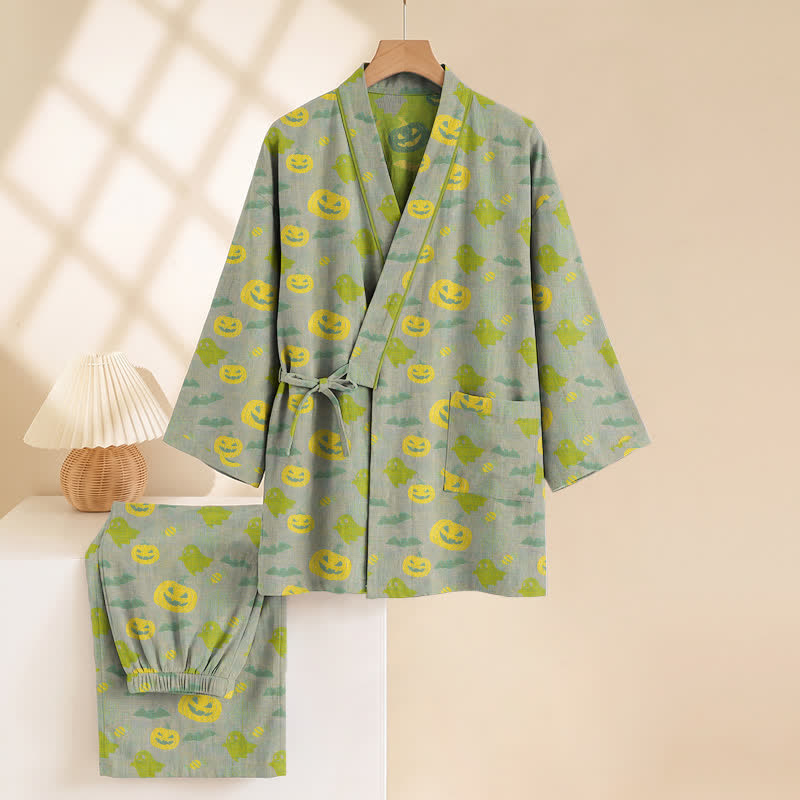Halloween Ghost Pumpkin Cotton Kimono Pajama Set - image 43