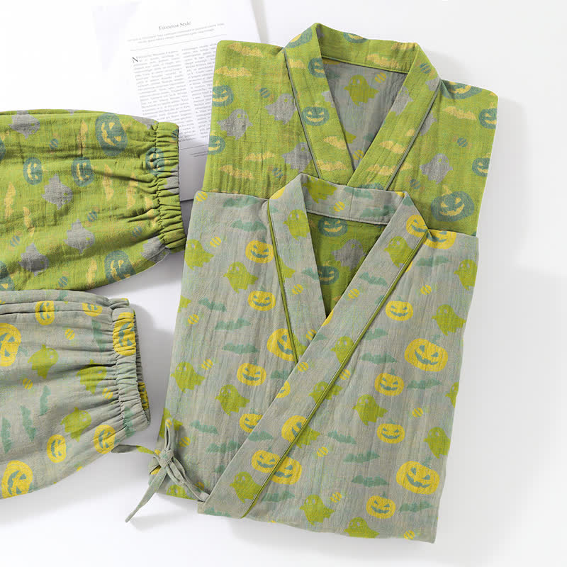 Halloween Ghost Pumpkin Cotton Kimono Pajama Set - image 45
