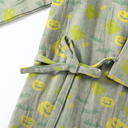 Halloween Ghost Pumpkin Cotton Kimono Pajama Set - image 47