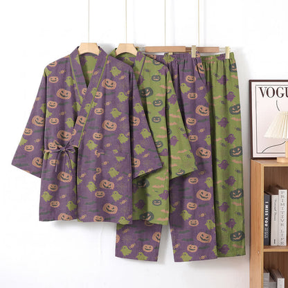 Halloween Ghost Pumpkin Cotton Kimono Pajama Set - image 49