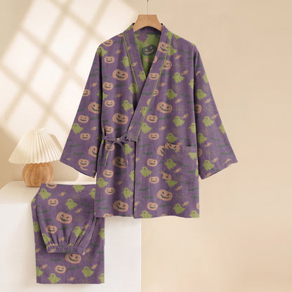 Halloween Ghost Pumpkin Cotton Kimono Pajama Set - image 51