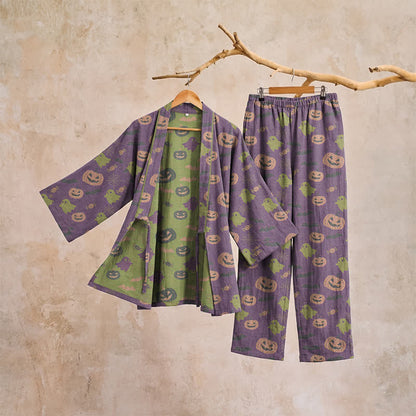Halloween Ghost Pumpkin Cotton Kimono Pajama Set - image 52