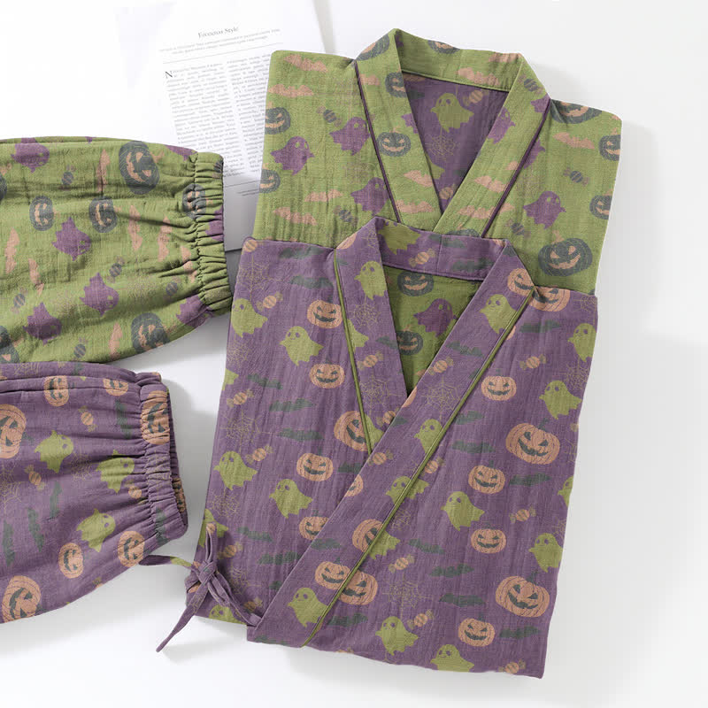 Halloween Ghost Pumpkin Cotton Kimono Pajama Set - image 53
