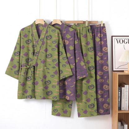 Halloween Ghost Pumpkin Cotton Kimono Pajama Set - image 57