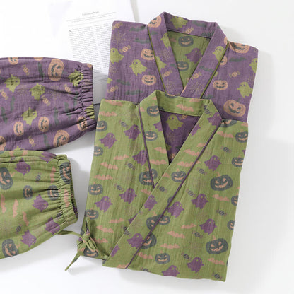 Halloween Ghost Pumpkin Cotton Kimono Pajama Set - image 61