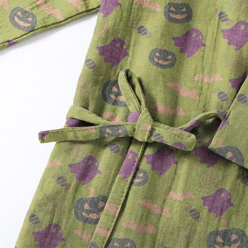 Halloween Ghost Pumpkin Cotton Kimono Pajama Set - image 63