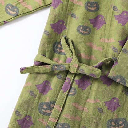 Halloween Ghost Pumpkin Cotton Kimono Pajama Set - image 63