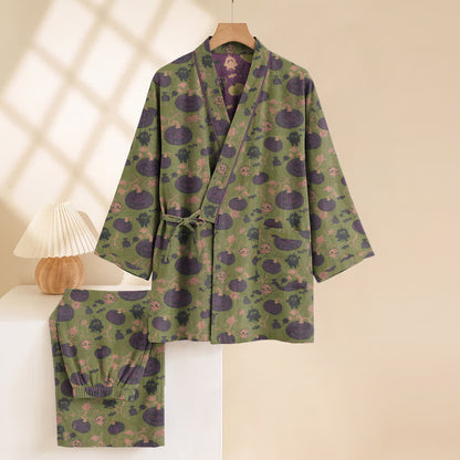 Retro Halloween Pumpkin Kimono Pajama Set - image 10